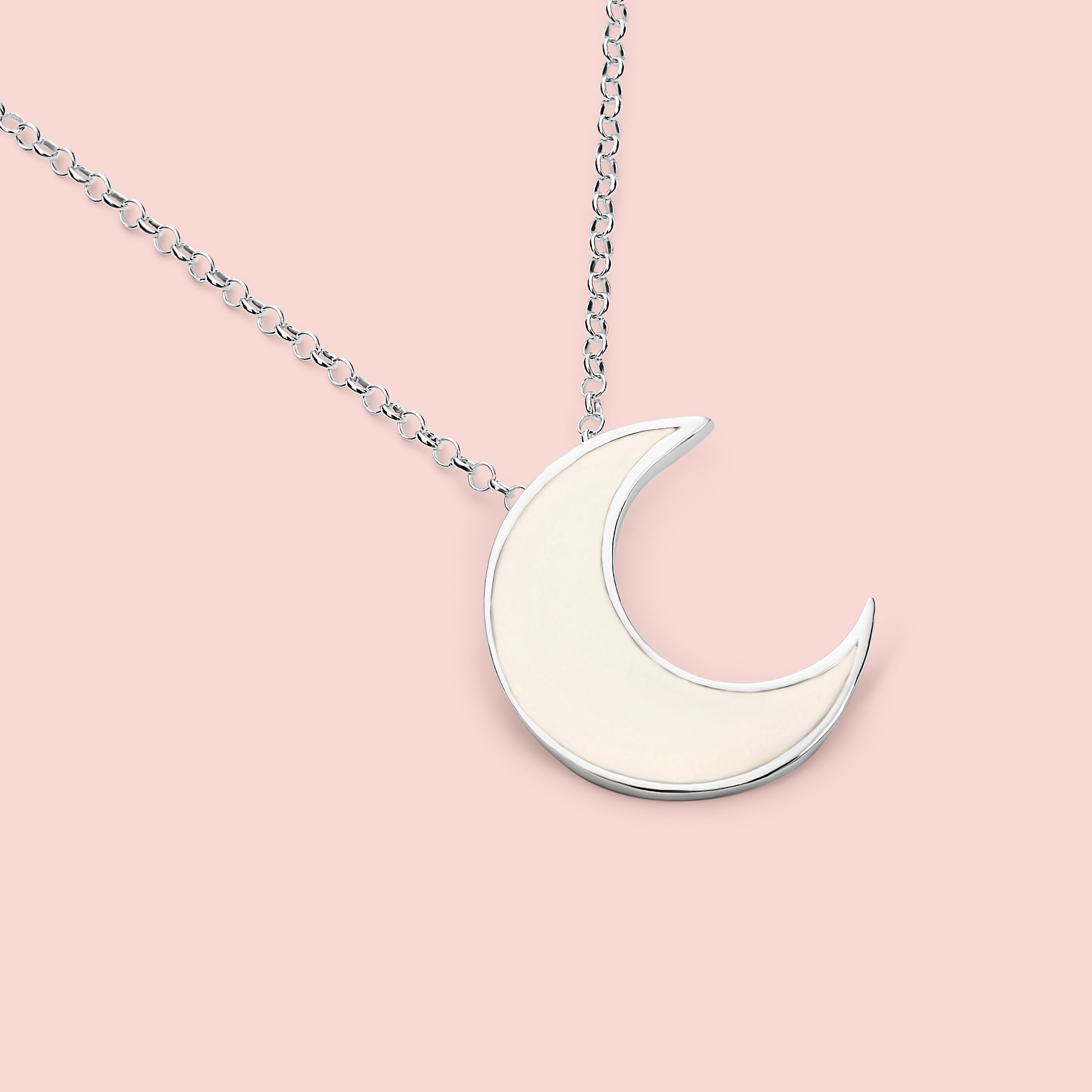 Colgante con forma de luna de leche materna en plata de ley, joya maternal personalizada hecha a mano
