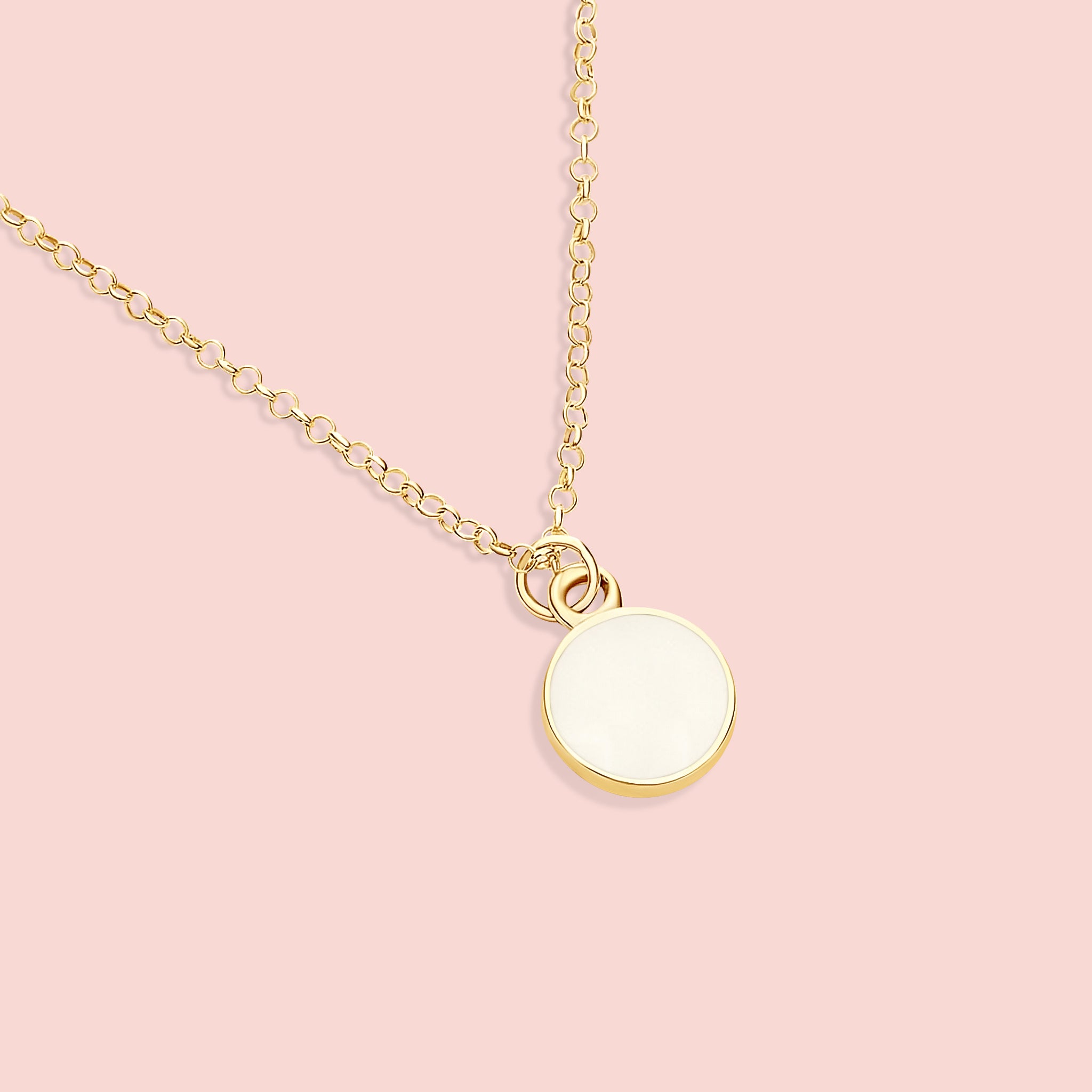 Colgante con forma de mini círculo de leche materna en oro de 18 quilates, joya maternal personalizada hecha a mano