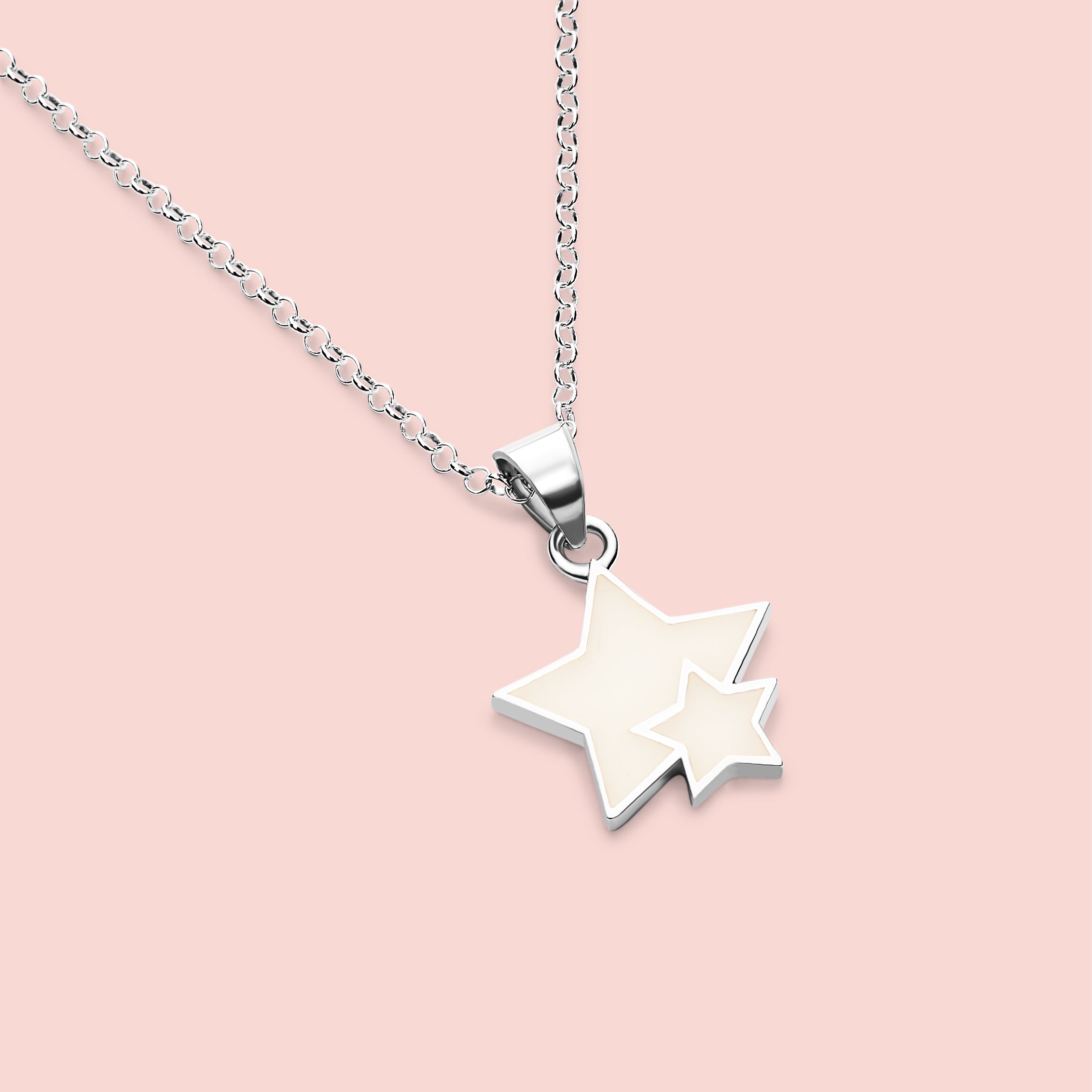 Colgante con forma de estrellas de leche materna en plata de ley, joya maternal personalizada hecha a mano
