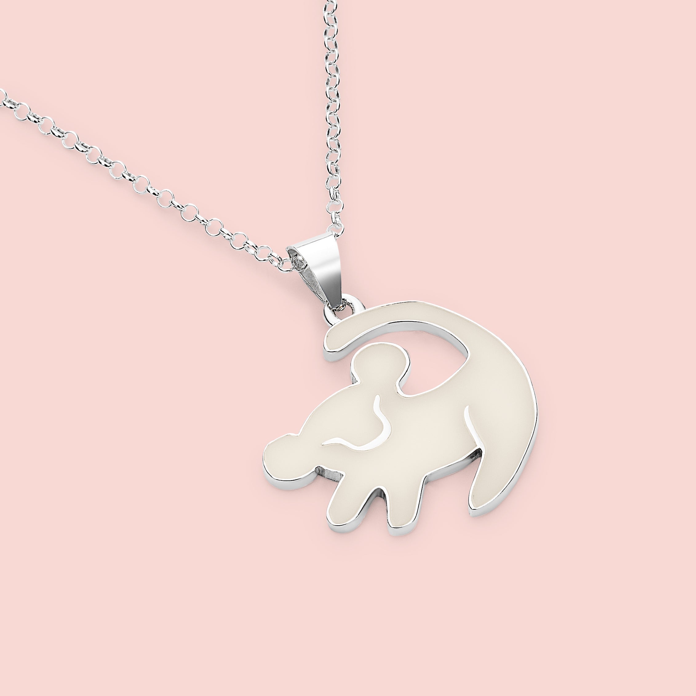 Colgante con forma de simba de leche materna en plata de ley, joya maternal personalizada hecha a mano

