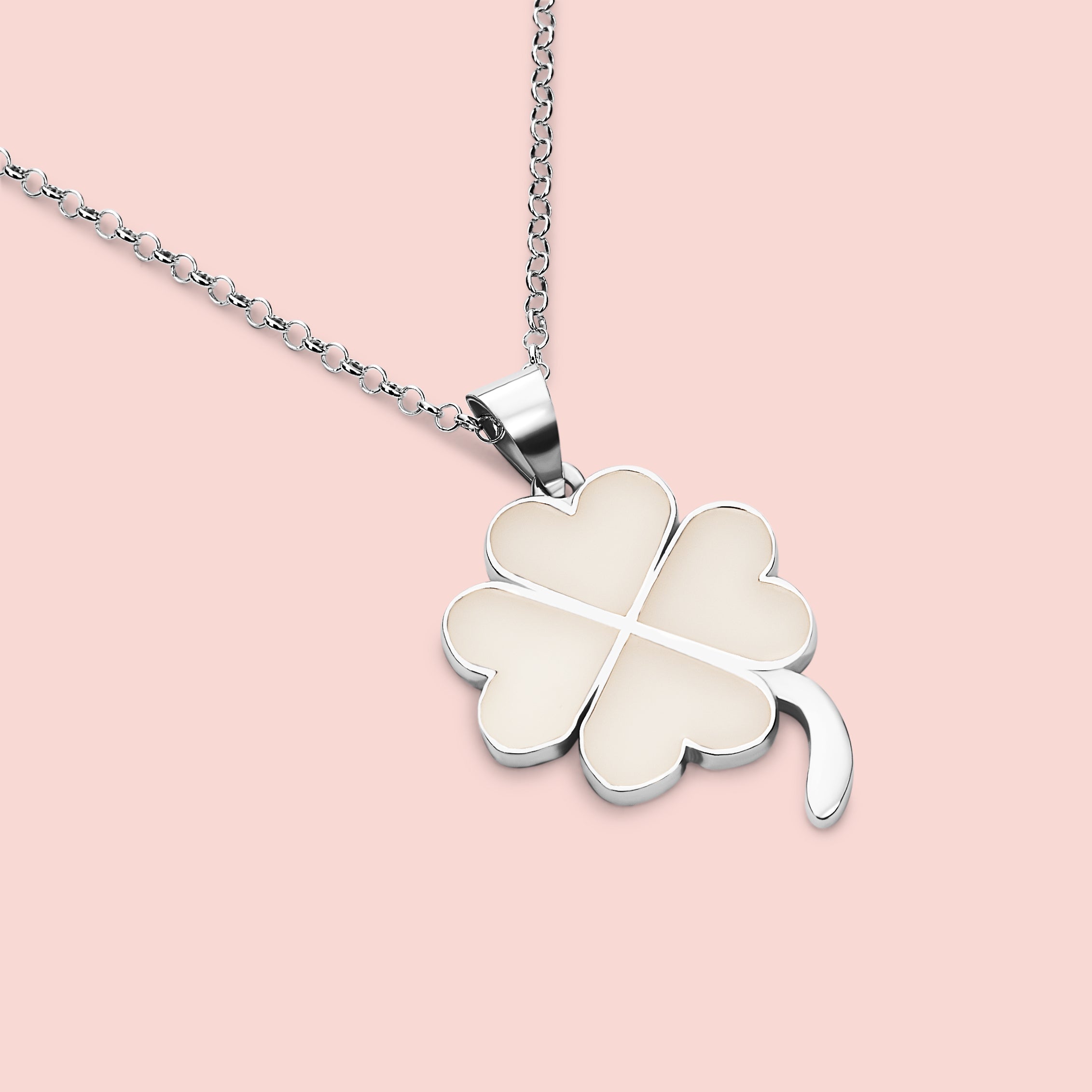 Colgante con forma de trebol de leche materna en plata de ley, joya maternal personalizada hecha a mano
