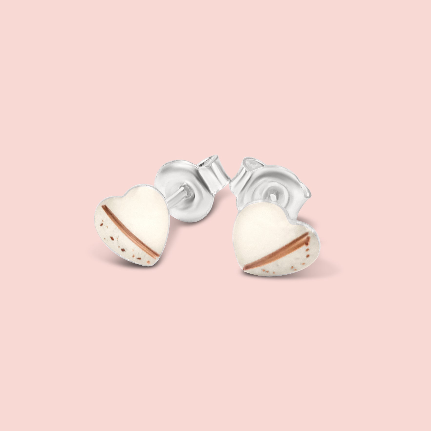 Pendientes de corazón con leche materna, cordón umbilical y pelo de bebé, joya personalizada hecha a mano