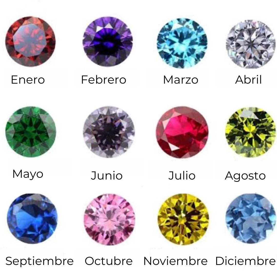 Colgantes con piedra que representa el mes de nacimiento del bebé