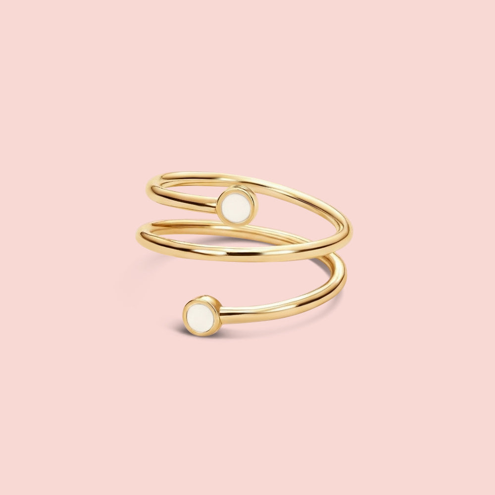 Anillo círculos enlazados de leche materna ORO 18K