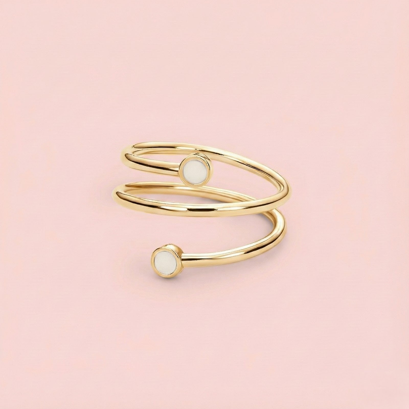 Anillo círculos enlazados de leche materna ORO 18K