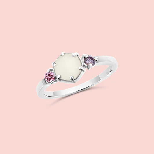 Anillo mi sol de leche materna y piedras de nacimiento