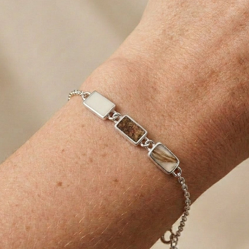 Pulsera rectángulos de leche materna
