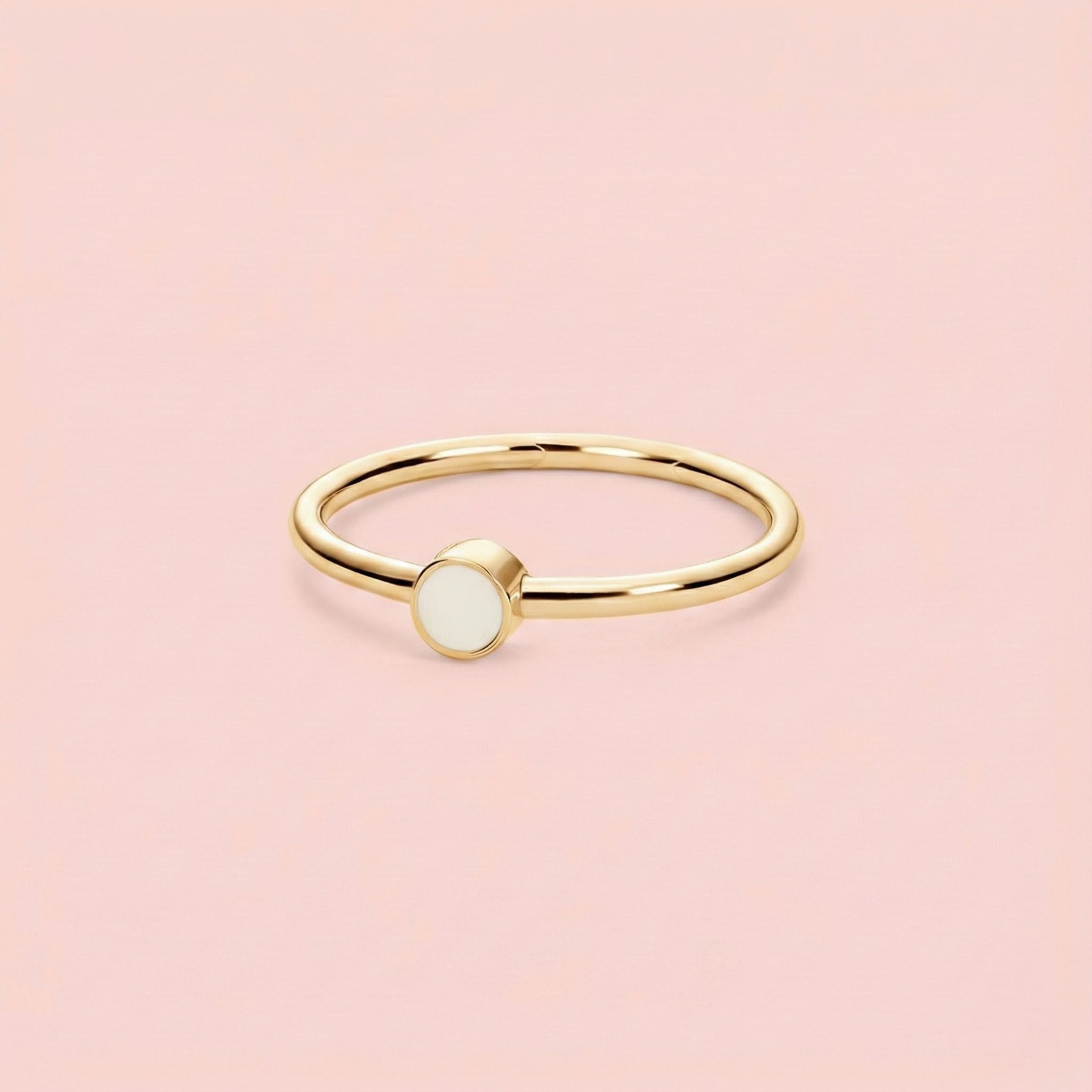 Anillo solitario de Leche materna ORO 18K