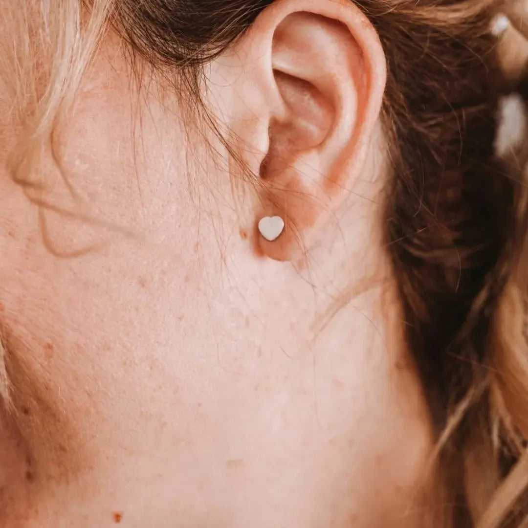 Pendientes corazón de leche materna